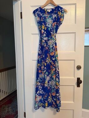 Yumi Kim Blue Floral Wrap Maxi Dress